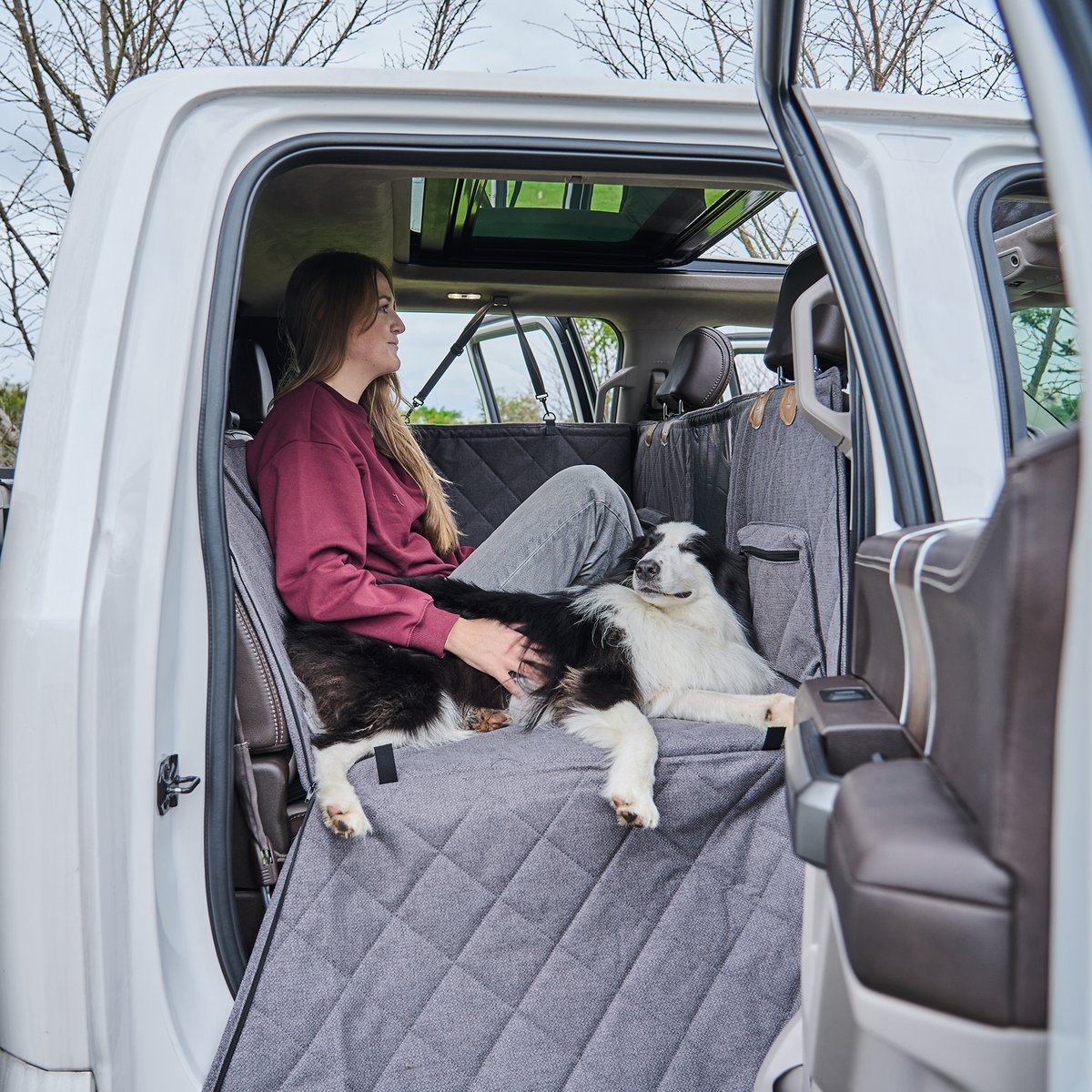 Deluxe Pet Car Seat Hammock with Seat Extender for Full-size Trucks P3429
